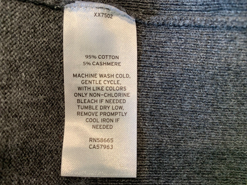 NORDSTROM Sweater Gray Cotton Cashmere Knit Long Sleeve 1/4 Zip Kids L 10-12 - Picture 8 of 8