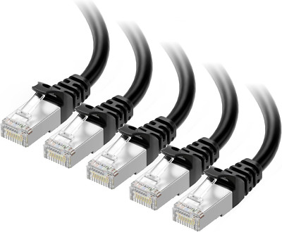 10Gbps 5-Pack Snagless Short Shielded Cat 6A Ethernet Cable - 3Ft, Cat 6A Cab...