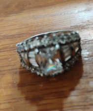 925 Sterling Silver Vintage Cubic Zirconia Solitaire Ring