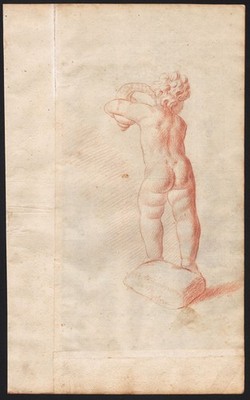 child Kind Statue enfant sanguine drawing Rötelzeichnung Zeichnung 18th century