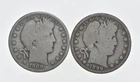 1892-1915 Lot 2 1908-D 1899-O Barber 90% Half Dollars - Coin Collection *965