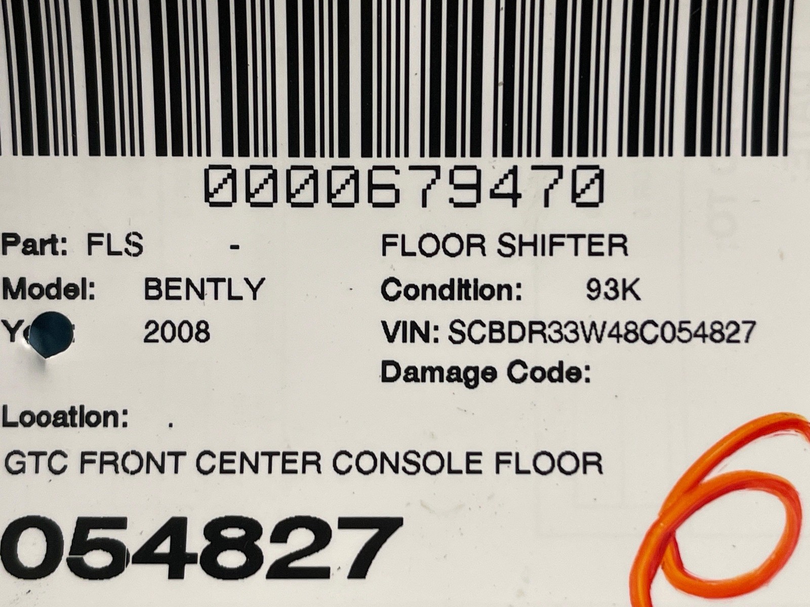 2006-2018 BENTLEY CONTINENTAL GTC FRONT CENTER CONSOLE FLOOR GEAR SHIFT LEVER
