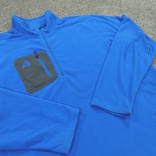 Eddie Bauer Sweater Mens XXL 1/4 Zip Pullover First Ascent Sweatshirt Blue