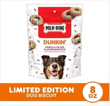 Milk-Bone Limited Edition Dunkin' Vanilla Glaze Flavor Biscuit Dog Treats, 8 Oz