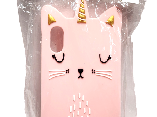 Neu iPhone X/XS 5,8" Hülle süß rosa & gold Einhorn Katze Katze weich Silikon weiß - Bild 5 von 20