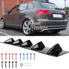 Gloss Rear Bumper Spoiler Lip Shark Fin Splitter Diffuser For Audi A3 A4 S3 S4