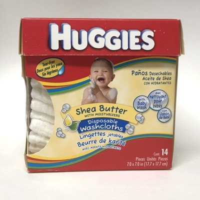 Huggies SHEA BUTTER Tear-Free Disposable Washcloths, 14ct | 2005 NOS New in Box