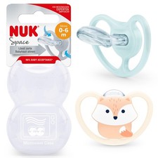 NUK Space Baby Dummy  0-6 Months  Soothers with Extra Ventilation for Sensitiv