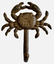 Cast Iron Crab Single Wall Hook Key Towel Coat Hanger