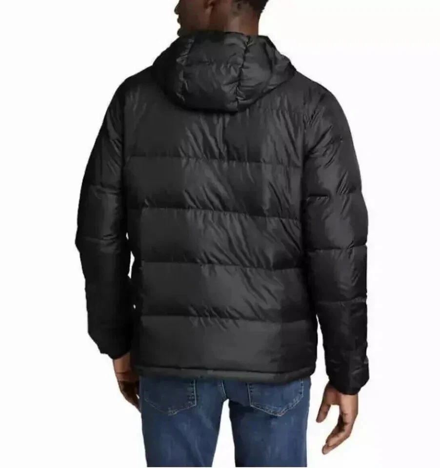 EDDIE BAUER 650 Wide Channel Down Black Hooded Lightweight Packable Zip Jacket L - Image 3 of 4