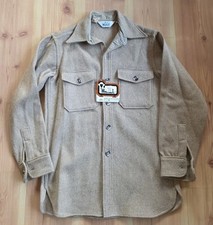 Vtg 60s 70s Woolrich Mackinaw Herringbone Wool Flannel Shirt Jacket Men Size M