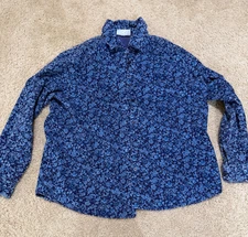 Blair Blue Corduroy Button Up Barn Jacket Size Medium Women's