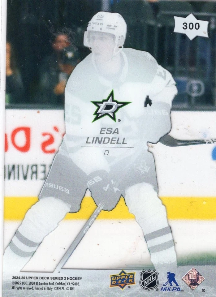 2024-25 Upper Deck Clear Cut Parallel #300 Esa Lindell - Image 2 of 2