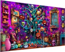 Large Halloween Diamond Painting Kit - Colorful Ghost  Pumpkin Ornament Tree