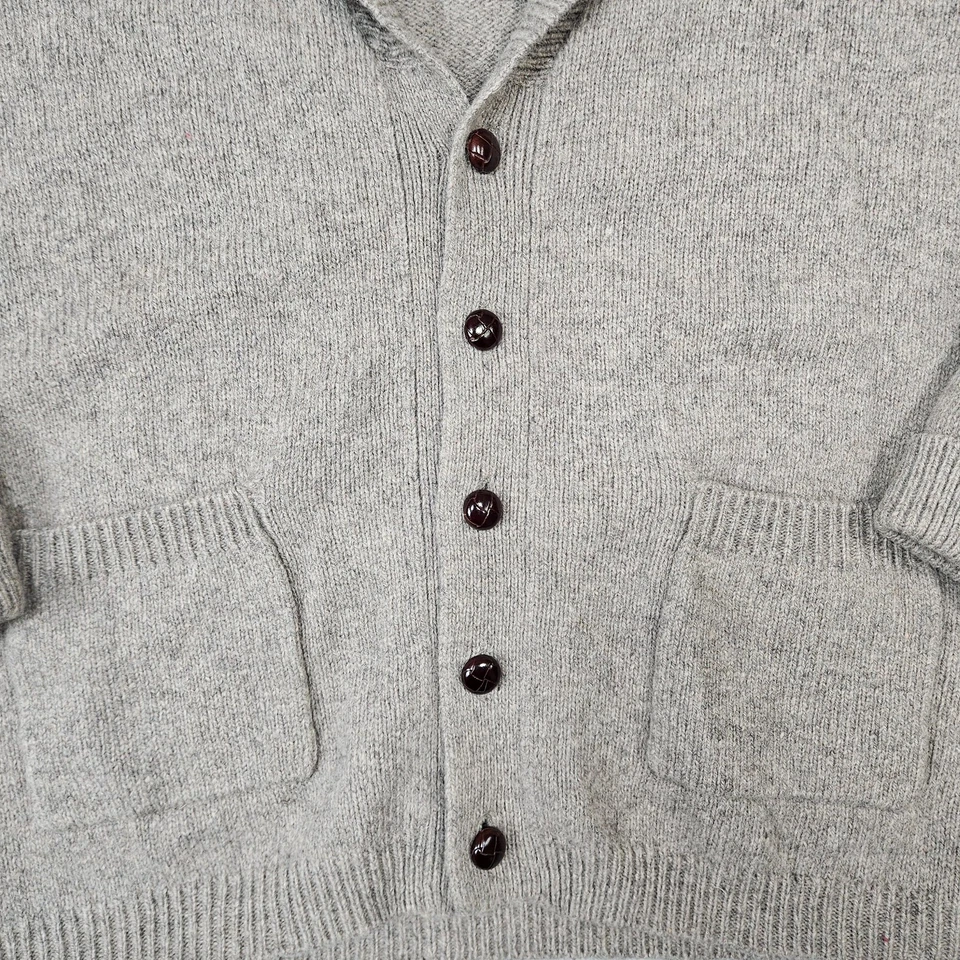 Suéter Orvis Para Hombres XL Beige Mezcla de Lana Chal Cuello Cárdigan Botón Delantero Foto 4 de 4