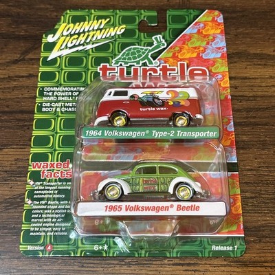 JOHNNY LIGHTNING - TURTLE WAX - '64 VW Type 2 Transporter & '65 VW BEETLE 2-Pack
