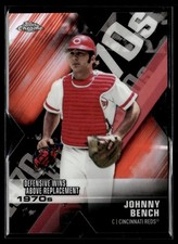 2020 Topps Chrome Johnny Bench Decade of Dominance Die Cut Orange Refractor #/25