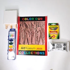 Color Our Museum Kit Watercolors Crayola Crayons & Model Magic 1 oz Mini Canvas