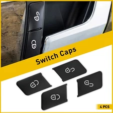 Black Lock Unlock Switch Button Patch Trim Cover Sticker For Benz W212 W204 X204
