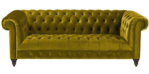Gelbe Chesterfield Designer Wohnzimmer Modern Design Couchen Sofa MöBel Stoff-image