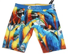 Ethika the Staple PARANORMAL Parrots Colorful Long Boxer Briefs Men's L NWT