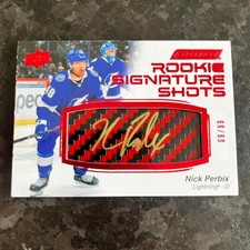 2022-23 Upper Deck Engrained Rookie Signature Shots Red Stick Nick Perbix /99
