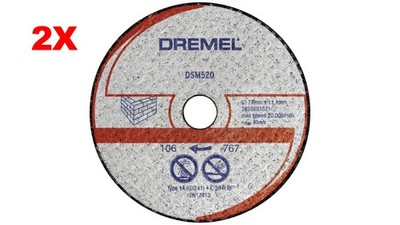 2x Dremel DSM520 77mm Mauerwerk-Trennscheibe Schnitttiefe 20mm Trennscheibe