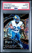 2023 Panini Select Club Level Kyren Williams #242 Black Disco Prizm 1/1