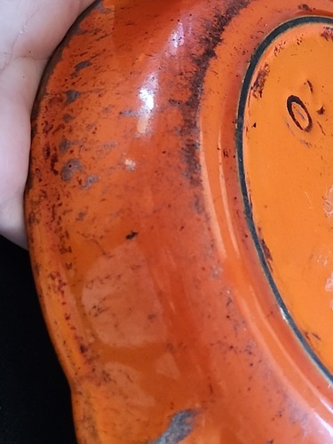 Vintage Orange Le Creuset #20 Cast Iron Enamel 7.5" Skillet Double Pour Spout - Picture 5 of 5
