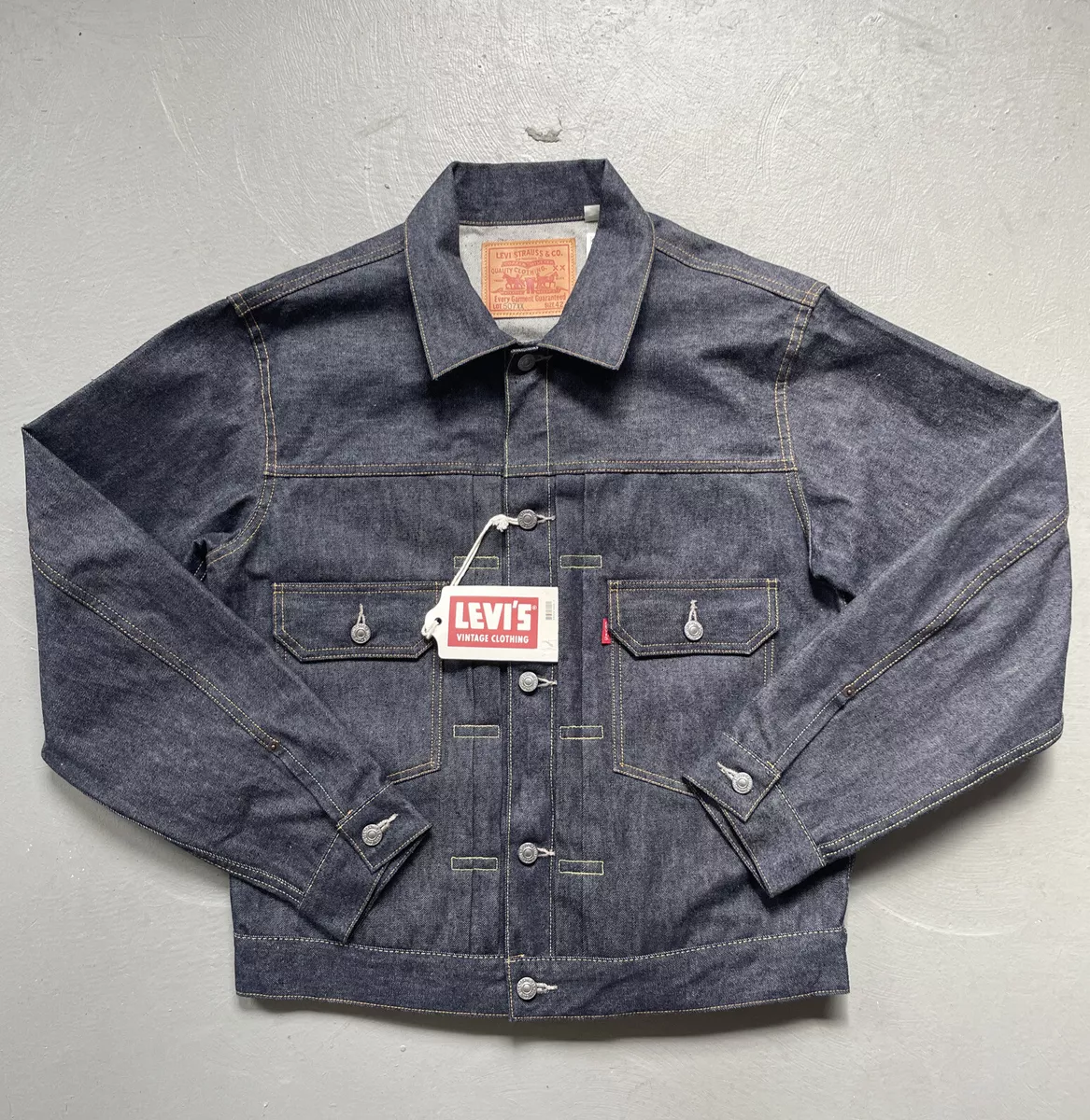 Levis 507 XX LVC Vintage Clothing Type 2 II Raw Denim Jacket Made in USA  NWT 42