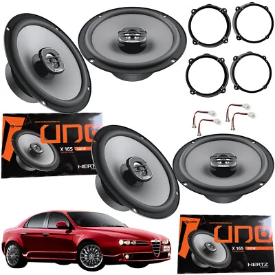 EvoTuning Kit 4 Altavoces Hertz X165 Coaxiales Para Alfa 159 Delantero +Trasero - Imagen 1 de 4