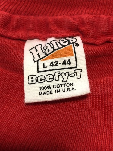 Large Hanes Beefy-T 100% Cotton Made In USA Red RUA YBYSAIA Fox, Alaska T-Shirt - Picture 3 of 6