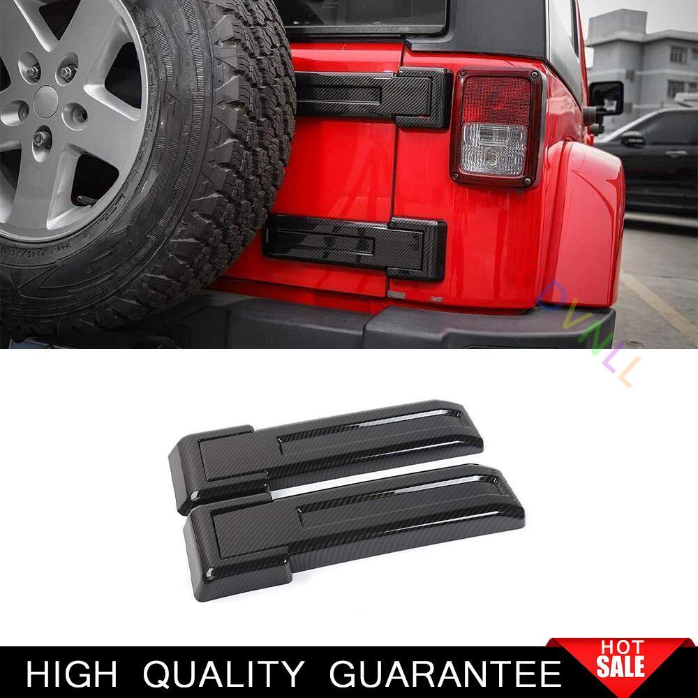 CheroCar Tailgate Hinge Cover – 2007+ Jeep Wrangler JK, Carbon Fiber Grain