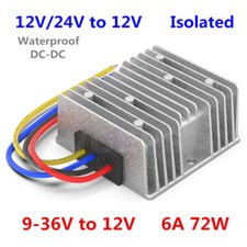 9-36V to 12V 6A 72W isolated Waterproof power converter 12V/24V to 12V DC-DC