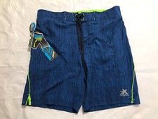 Zeroxposur Swim Shorts Mens Large Blue Lined Drawstring Lightweight Stretch NWT
