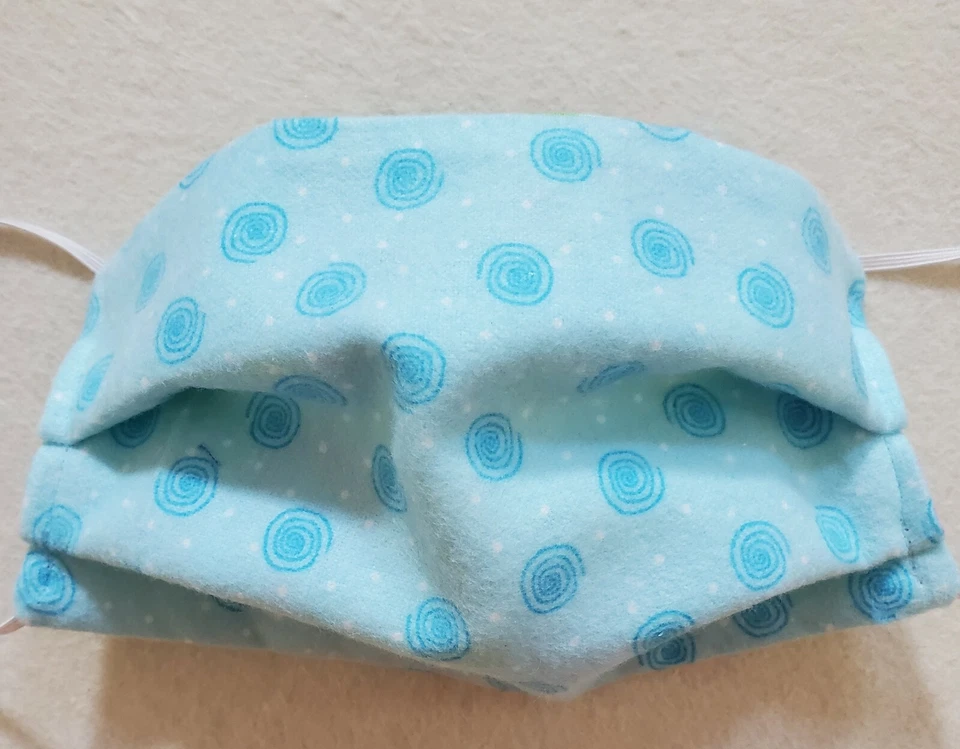 Mascarilla facial floral azul/rosa NIÑO, reversible 2 en 1, apertura de filtro, 1/8 in elas Foto 2 de 4