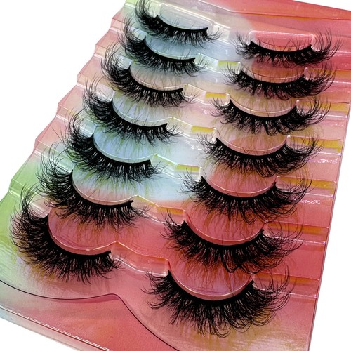 Cat Eye Wispy Mink Lashes Fluffy Winged Reusable 3D Fake False Eyelashes - Picture 16 of 24
