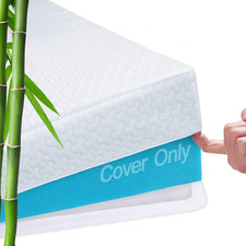 Cooling Bamboo Mattress Topper Cover with Adjustable Straps - Full Size