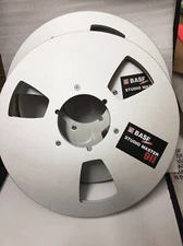 A Pair  silver 10.5'' BASF Aluminum Take Up Reel Empty For 1/4" Tape Recorders