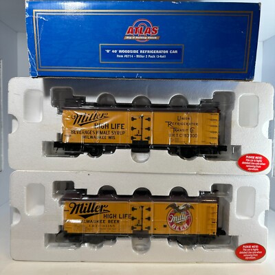 Atlas 6714 O Miller Beer Union Refrigerator Transit URTC 93000 93185 Car 2-Pack