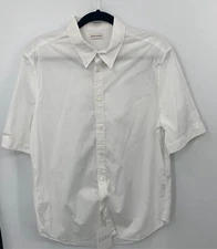 Alexander Mcqueen Mens White Short Sleeve Button Down Shirt sz 17 185/104A