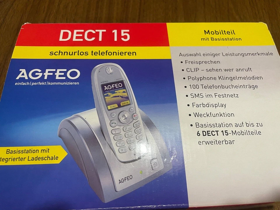 AGFEO DECT 15 Mobilteil mit Ladeschale bzw Basis Station  schnürlos telefonieren - Bild 3 von 4