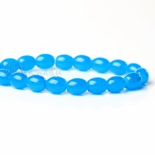 Sky Blue Wholesale 8mm Oval Glass Beads G6039 - 50, 100 Or 200PCs