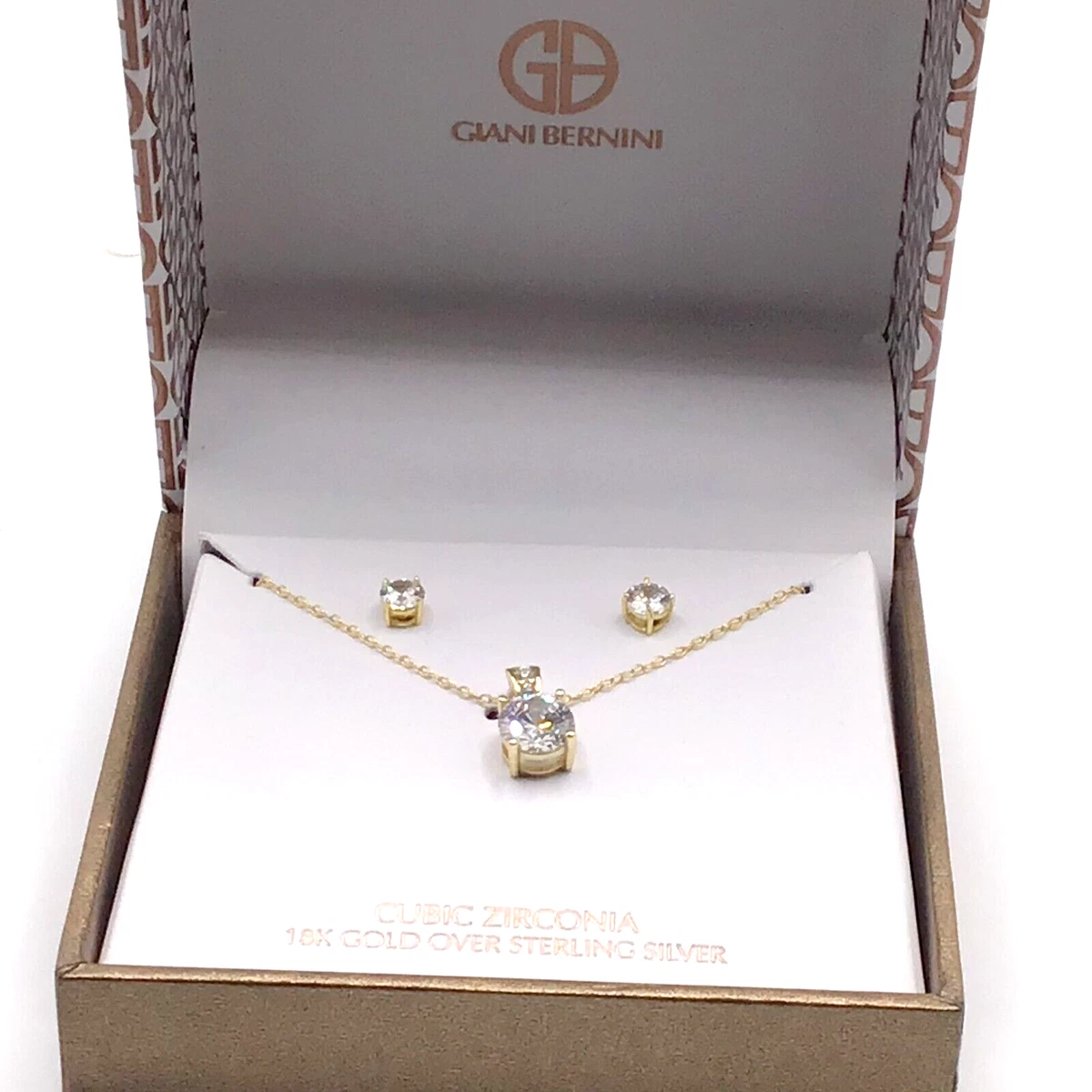 Giani Bernini cubic zirconia 18k gold over sterling silver