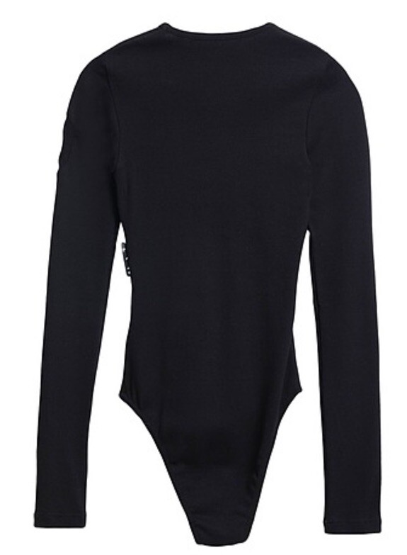 OFF WHITE Black Ribbed Body Suit Size 12 GENUINE RRP £375 #W8 image 2