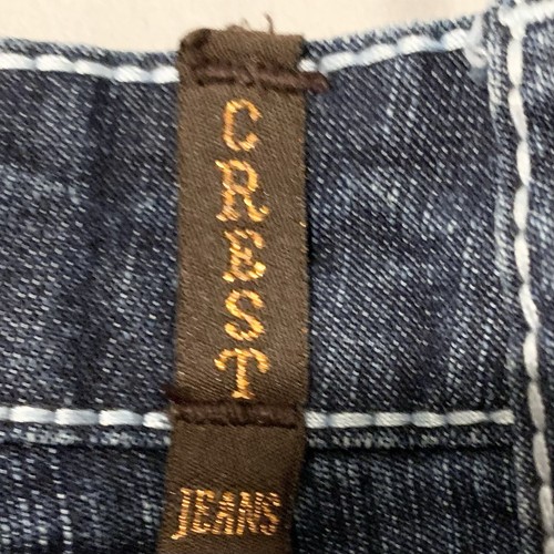 Crest Jeans Women 16 Dark Blue White Stitch Skinny High Rise Stretch Ramie Blend - Picture 15 of 21