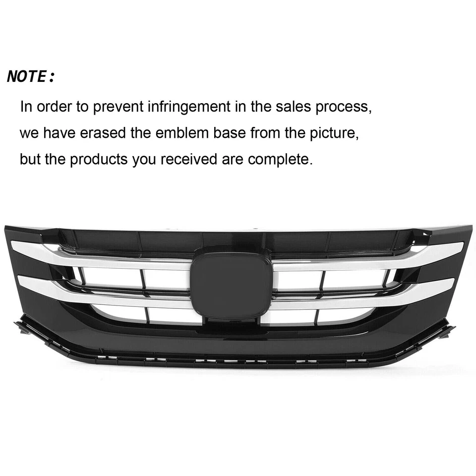 Conjunto de rejilla de parachoques para Honda Odyssey 2014 2015 2016 2017 parrilla delantera cromada Foto 3 de 4