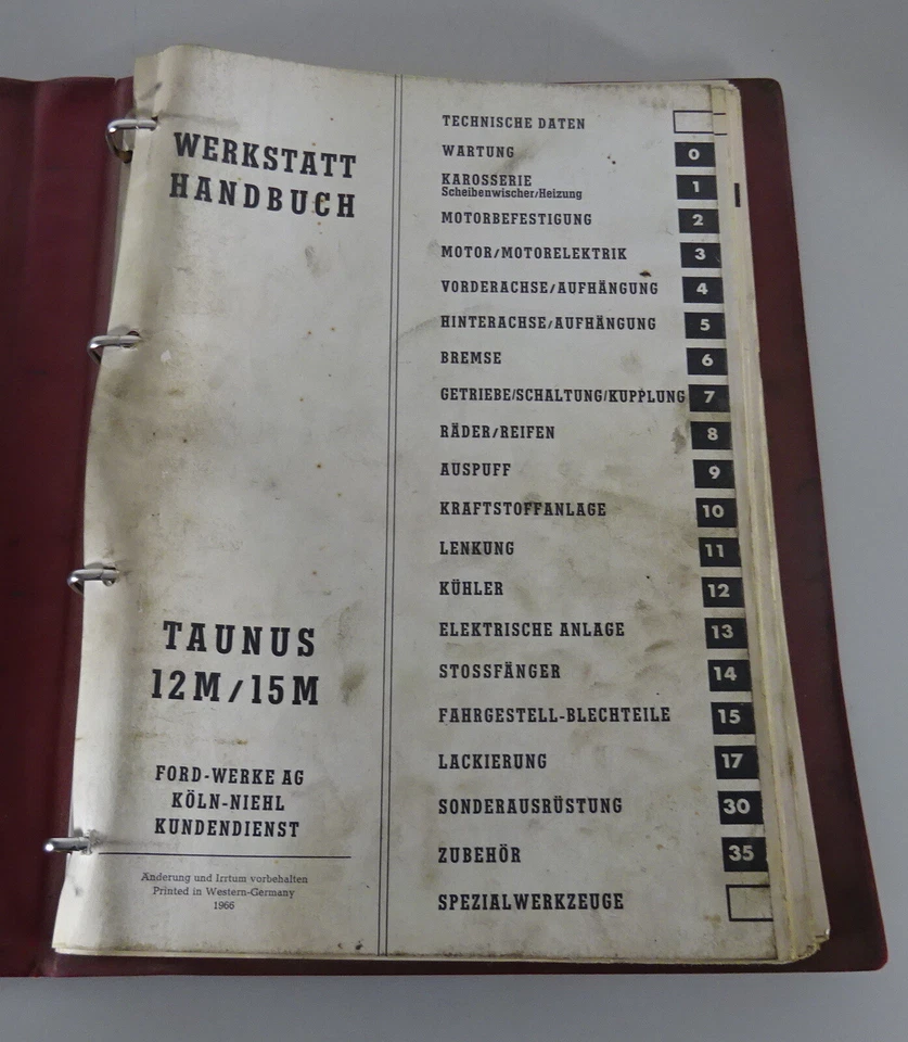 Manual De Taller Ford Taunus 12 M / 15 M P6, Años De Fabricación 1966 - 1970 - Imagen 2 de 4
