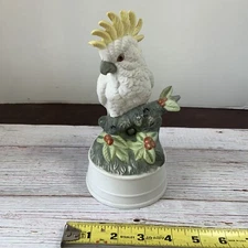 Vintage Artmark Musical Cockatoo Figurine Original Artmark Sticker Taiwan CHIP