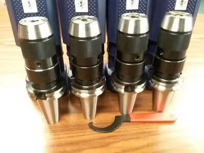 4 CAT40 Ball Bearing Keyless Drill Chucks 1/2" Integral design #DCK-CAT40-12